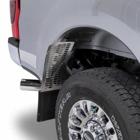 Putco 17-20 Ford SuperDuty - Set of 2 (Excl Dually Rear) Mud Skins - Polished SS w/ Hex Shield thumbnail 3