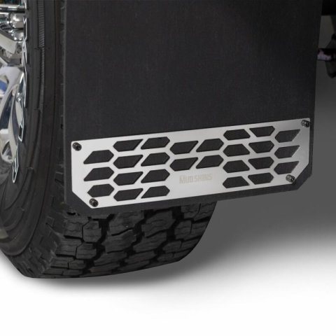 Putco 17-20 Ford SuperDuty - Set of 2 (Excl Dually Rear) Mud Skins - Polished SS w/ Hex Shield thumbnail 4
