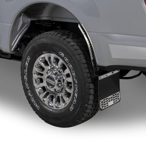 Putco 17-20 Ford SuperDuty - Set of 2 (Excl Dually Rear) Mud Skins - Polished SS w/ Hex Shield thumbnail 5