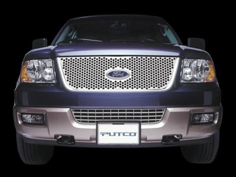 Putco 99-03 Ford F-150 (Honeycomb Grille) w/ Logo CutOut Punch Stainless Steel Grilles thumbnail 1