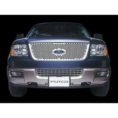 Putco 04-08 Ford F-150 (Honeycomb Grille) w/ Logo CutOut Punch Stainless Steel Grilles thumbnail 1