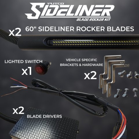 Putco 11-23 Dodge Durango Blade Rocker Kits Sideliners - Red/Blue w/ White Override thumbnail 7