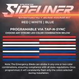 Putco 19-23 Chevrolet Silverado Blade Rocker Kits Sideliners - Red/Blue w/ White Override thumbnail 3