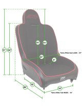 PRP Premier High Back Suspension Seat (Two Neck Slots) - Black/Red thumbnail 3