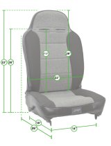PRP Enduro High Back Reclining Suspension Seat (Driver Side) - Black/Red thumbnail 3
