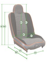PRP Daily Driver High Back Suspension Seat (Two Neck Slots) - Black/Red thumbnail 2