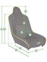 PRP Roadster High Back Suspension Seat - All Grey thumbnail 3