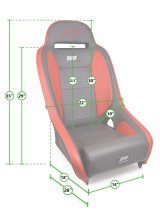 PRP Comp Elite Suspension Seat- Red/Black thumbnail 3