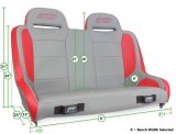 PRP Jeep Wrangler TJ/LJ/JK Elite Series Rear Bench- Red thumbnail 3
