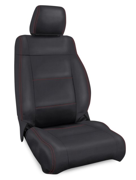 PRP 07-10 Jeep Wrangler JK Front Seat Covers/2 door or 4 door (Pair) - Black with Red Stitching thumbnail 1