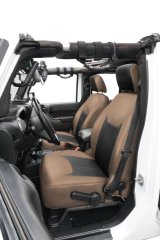 PRP 13-18 Jeep Wrangler JK Front Seat Covers/2 door or 4 door (Pair) - Black/Tan thumbnail 3