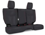PRP 13-18 Jeep Wrangler JKU Rear Seat Cover/4 door - Black with Red Stitching thumbnail 1