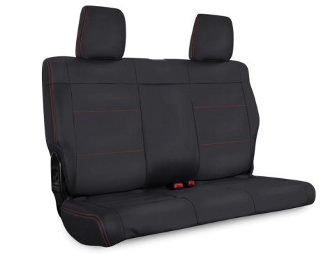 PRP 07 Jeep Wrangler JKU Rear Seat Cover/4 door - Black with Red Stitching thumbnail 3