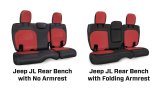 PRP 2018+ Jeep Wrangler JLU/4 Door Rear Bench Cover w/ Leather Interior - Black w/ Red Stitching thumbnail 4