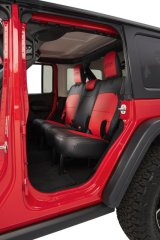 PRP 2018+ Jeep Wrangler JLU/4 door Rear Bench Cover with Leather Interior - Black/Red thumbnail 6