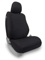 PRP 12-15 Toyota Tacoma Front Seat Covers/ Fold Flat Edition (Pair) - Black with Red Stitching thumbnail 1
