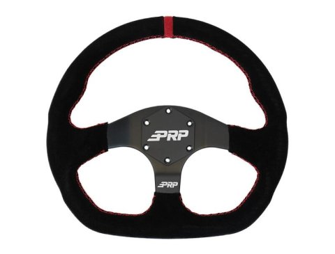 PRP Comp-R D-Shape Suede Steering Wheel - Red thumbnail 1