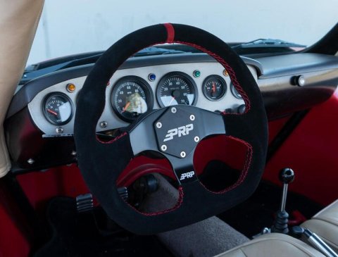 PRP Comp-R D-Shape Suede Steering Wheel - Red thumbnail 2