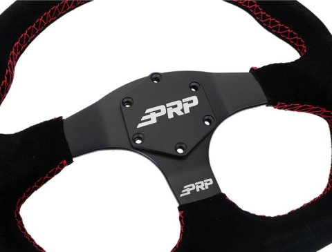 PRP Comp-R D-Shape Suede Steering Wheel - Red thumbnail 4
