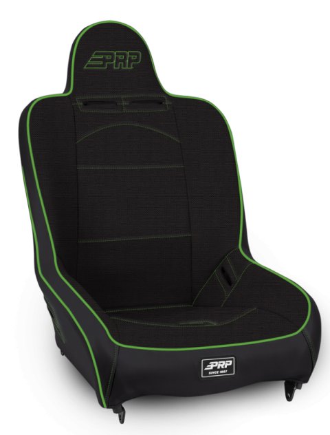 PRP Premier High Back Suspension Seat- Black/Green Tweed