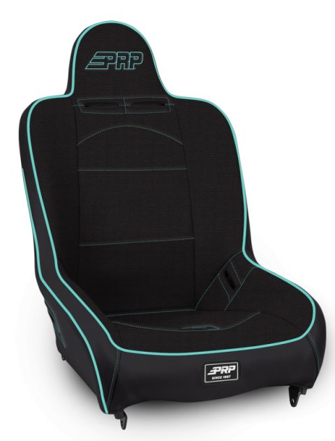PRP Premier High Back Suspension Seat- Black/Teal Tweed