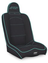 PRP Daily Driver High Back Suspension Seat- Black/Teal Vinyl thumbnail 1