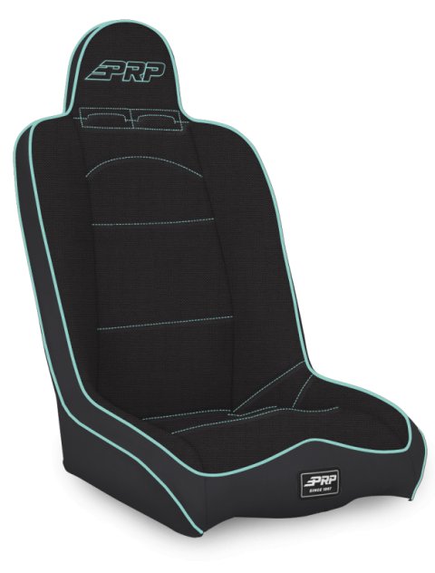 PRP Daily Driver High Back Suspension Seat- Black/Teal Tweed