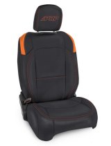 PRP Jeep Wrangler JL Front Seat Covers - 2 door- with Molle Back (Pair) - Black/Orange thumbnail 1
