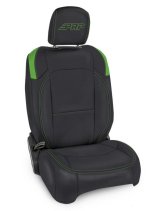 PRP Jeep Wrangler JL Front Seat Covers Jeep Gladiator JT- with Molle Back (Pair) - Black/Green thumbnail 1