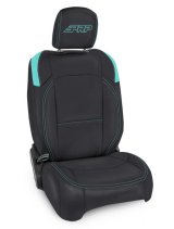 PRP Jeep Wrangler JL Front Seat Covers Jeep Gladiator JT- with Molle Back (Pair) - Black/Teal thumbnail 1