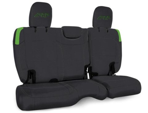 PRP Jeep Wrangler JL Rear Bench Covers - 2 door - Black/Green