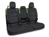 PRP Jeep Wrangler JT Rear Bench Covers - with Armrest - Black/Green thumbnail 1