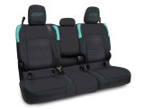 PRP Jeep Wrangler JT Rear Bench Covers - with Armrest - Black/Teal thumbnail 1