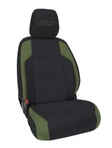 PRP 6-23 Toyota Tacoma Front Seat Covers (Pair) - Black/Olive Green thumbnail 2