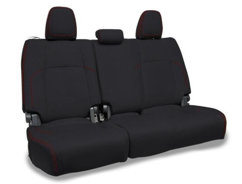 PRP 2024 Toyota Tacoma Rear Bench Covers - Black with Red Stitch thumbnail 1
