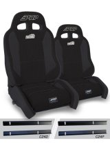PRP 03-06 Jeep Wrangler TJ Enduro Elite Suspension Seat Crawl Edition - Black (Pair) thumbnail 1