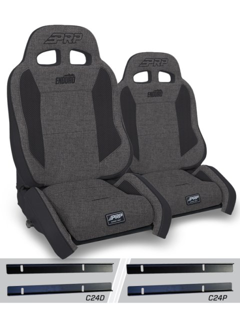 PRP 03-06 Jeep Wrangler TJ Enduro Elite Suspension Seat Crawl Edition - Gray (Pair)