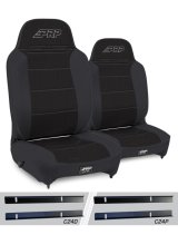PRP 03-06 Jeep Wrangler TJ Enduro High Back Reclining Suspension Seats Kit - Black (Pair) thumbnail 1