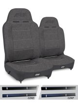 PRP 03-06 Jeep Wrangler TJ Enduro High Back Reclining Suspension Seats Kit - Gray (Pair) thumbnail 1