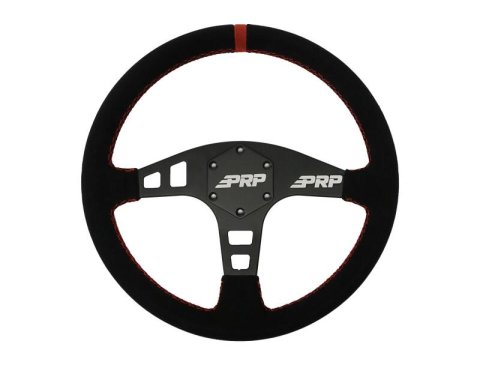 PRP Flat Suede Steering Wheel - Red