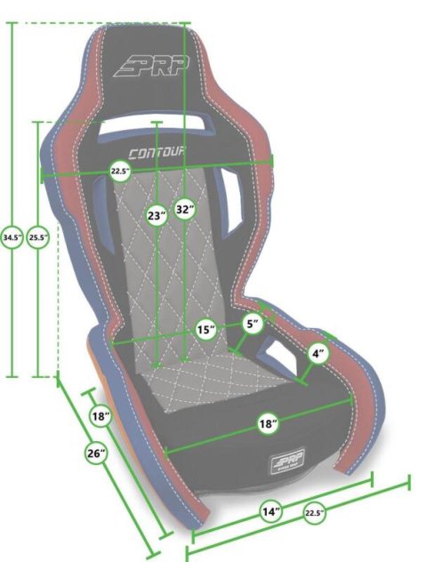 PRP Contour Suspension Seat - Black & Gray thumbnail 3