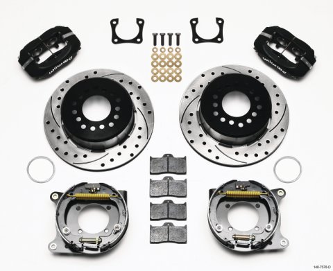 Wilwood Forged Dynalite P/S Park Brake Kit Drilled Chevy 12 Bolt-Spec 3.15in Bearing