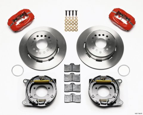 Wilwood Forged Dynalite P/S Park Brake Kit Red Ford 8.8 w/2.5in Offset-5 Lug