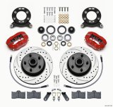 Wilwood Forged Dynalite-M Front Kit 11.30in 1 PC Rotor&Hub Drill-Red 1970-1973 Mustang Disc & Drum thumbnail 1