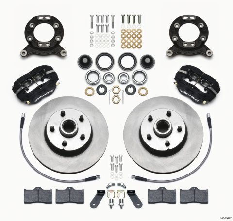 Wilwood Forged Dynalite-M Front Kit 11.30in 1 PC Rotor&Hub 1970-1973 Mustang Disc & Drum Spindle thumbnail 1