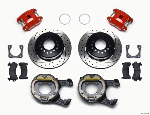 Wilwood D154 P/S P-B Kit Drilled-Red 12 Bolt 2.81in Offset Staggered Shock