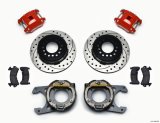 Wilwood D154 P/S P-B Kit Drilled-Red Chevy C-10 2.42 Offset 5-lug thumbnail 1