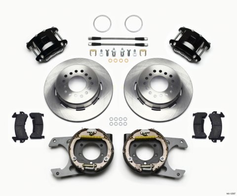 Wilwood D154 P/S Park Brake Kit Jeep Dana 35 2.56 Off 5-lug w/ lines