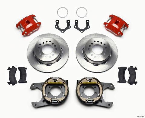 Wilwood D154 P/S Park Brake Kit Red Mopar/Dana 2.36in Off w/Snap Ring Bearing