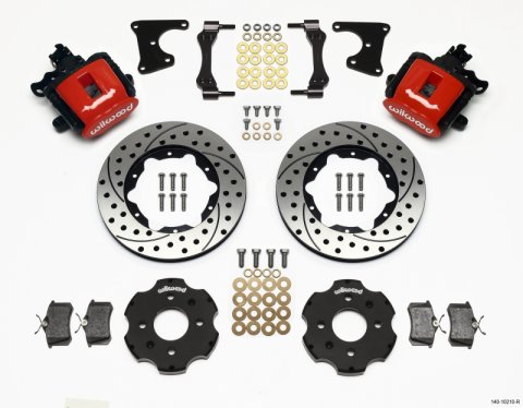 Wilwood Combination Parking Brake Rear Kit 11.00in Drilled Red Civic / Integra Drum 2.71 Hub Offset thumbnail 1
